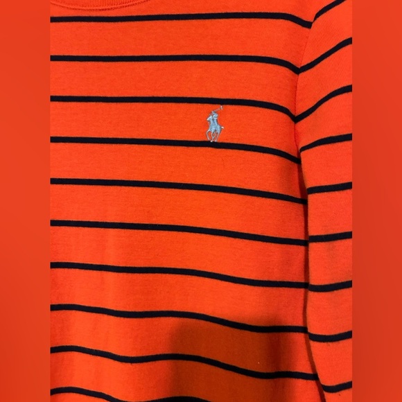 Ralph Lauren Sport Orange And Navy Blue Striped Long Sleeve Size‎ L - Picture 2 of 9